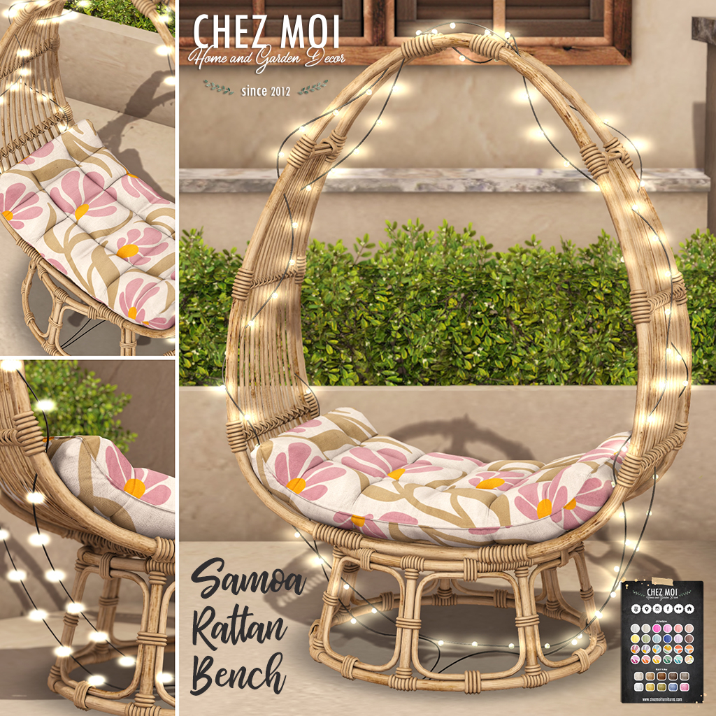 Chez Moi – Samoa Rattan Bench