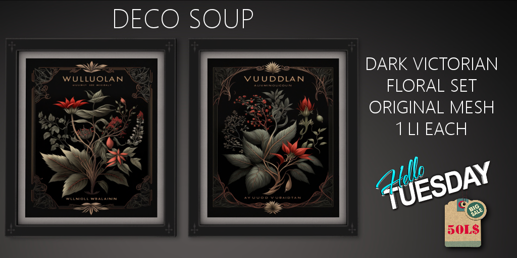 Deco Soup – Dark Victorian Floral Set