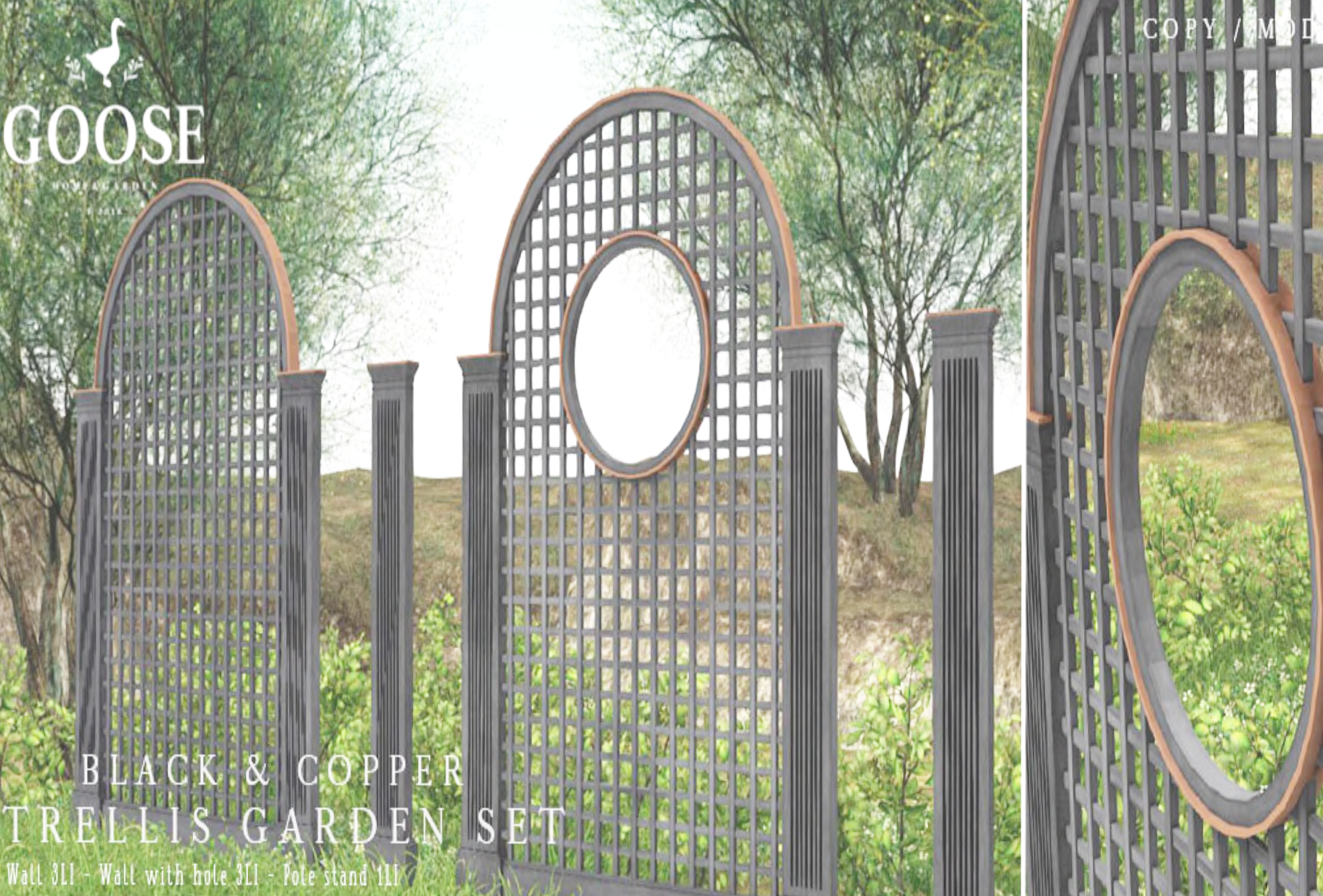 Goose – Black & Copper Trellis Garden Set