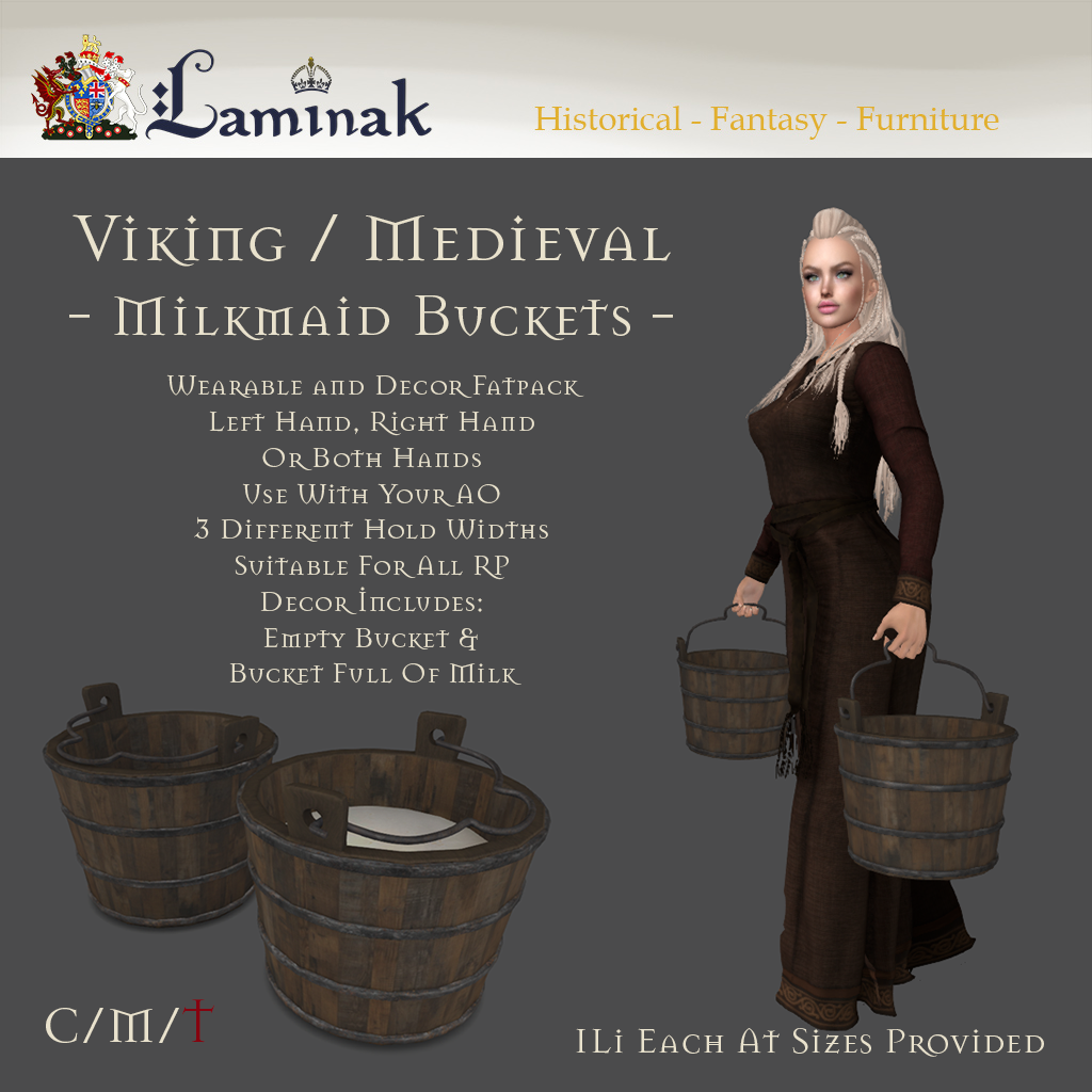 Laminak – Milk Maid Buckets & Viking/Medieval Wharf Lantern