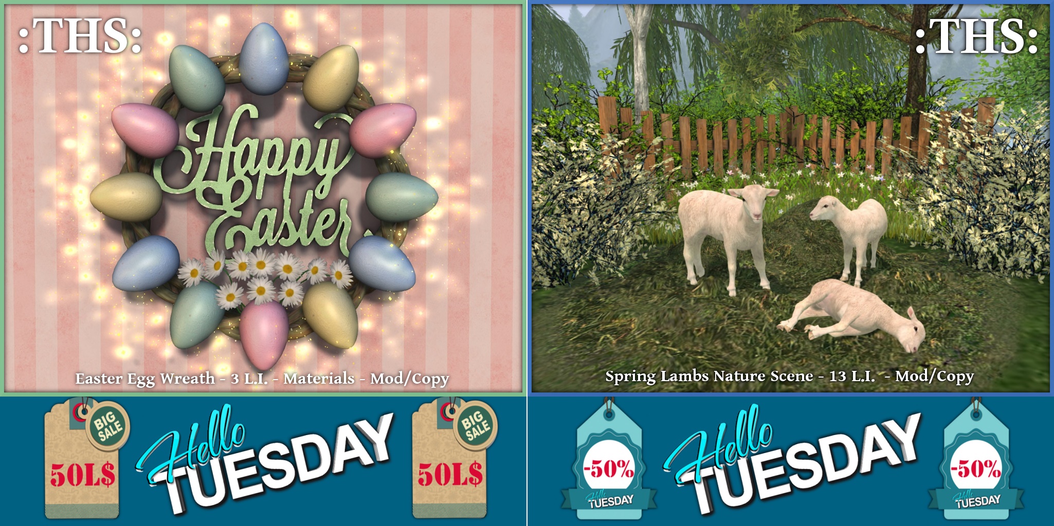 The Home Store – Easter Egg Wreath & Spring Lambs Nature Scene