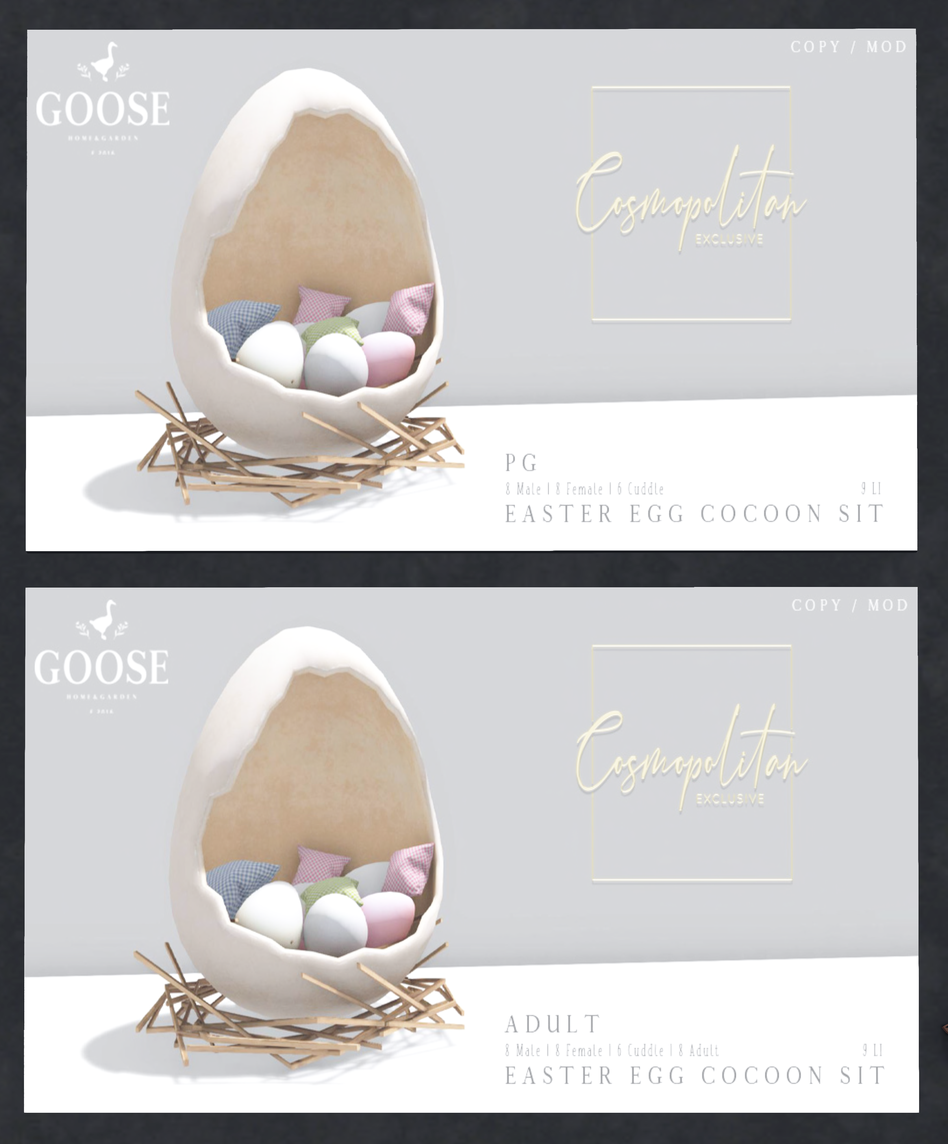 Goose – Easter Egg Cocoon Sit