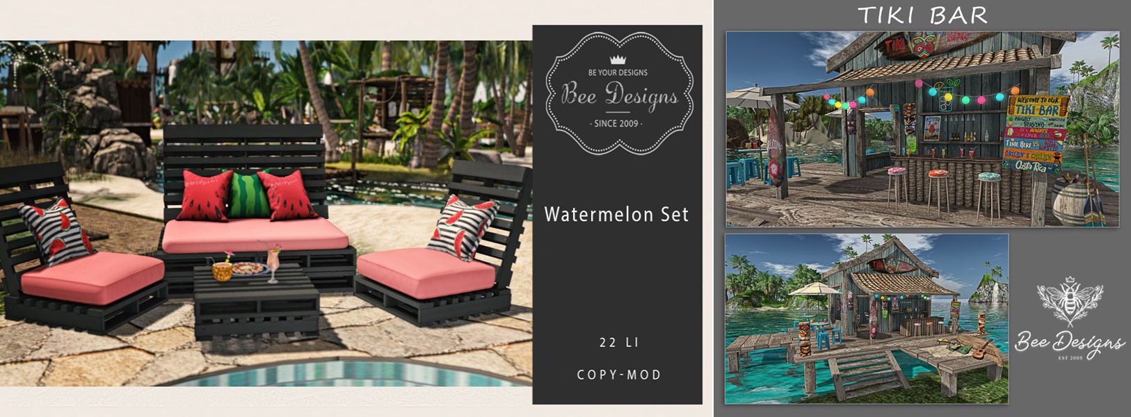 Bee Designs – Watermelon Set & Tiki Bar