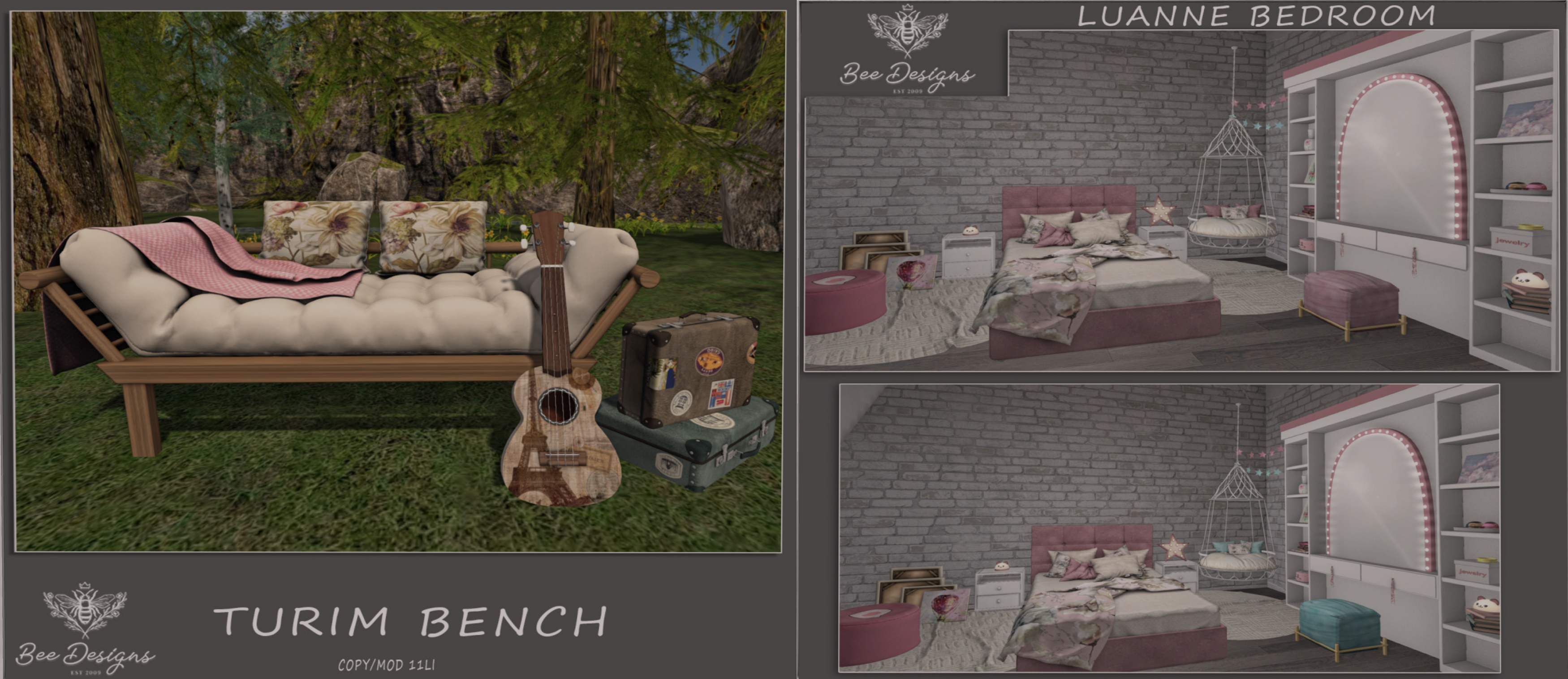 Bee Designs – Turim Bench & Luanne Bedroom