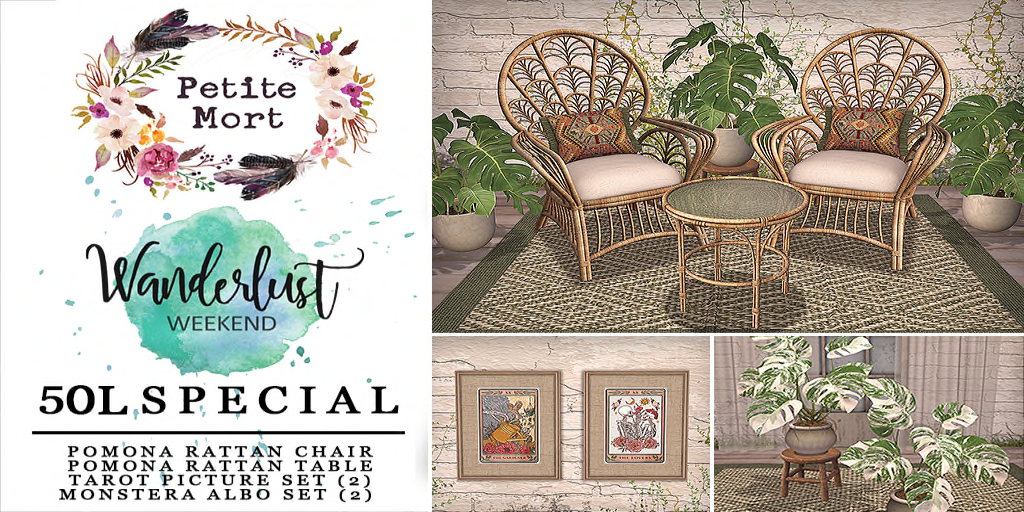 Petite Mort – Pomona Rattan Set, Tarot Picture Set, & Monstera Albo Set