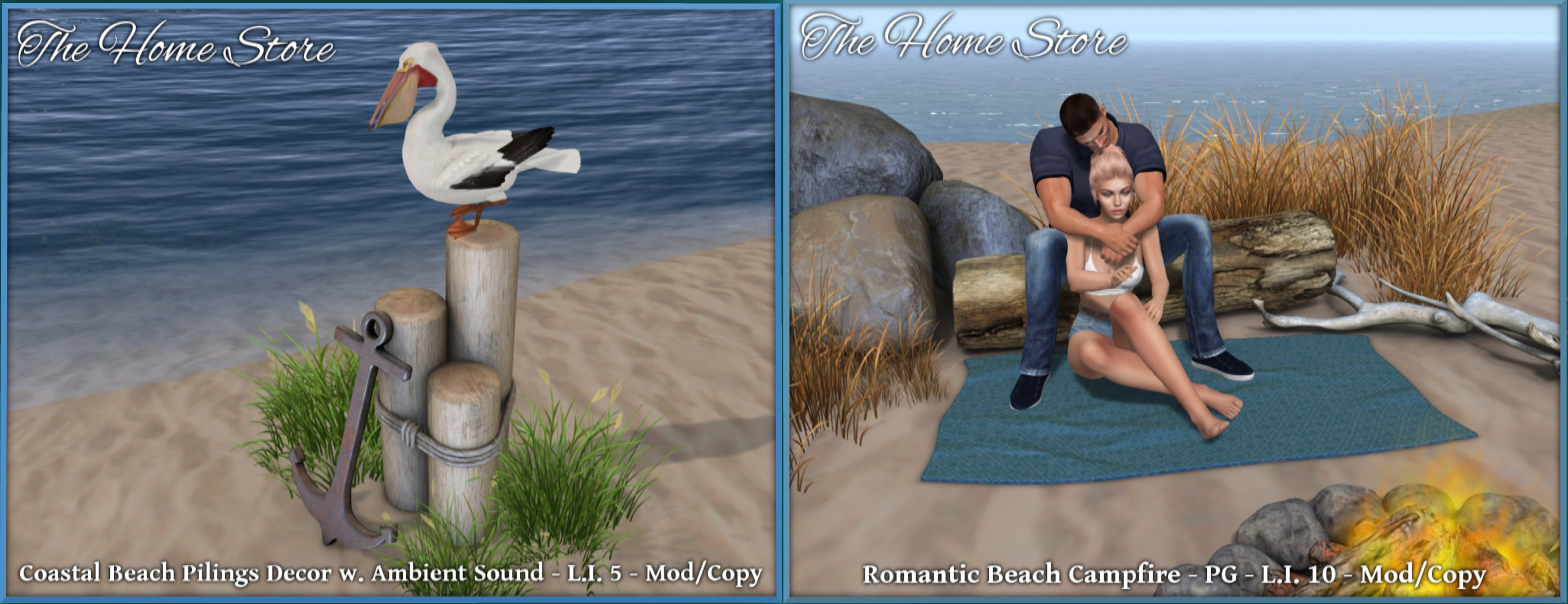 The Home Store – Coastal Beach Pilings & Romantic Beach Campfire