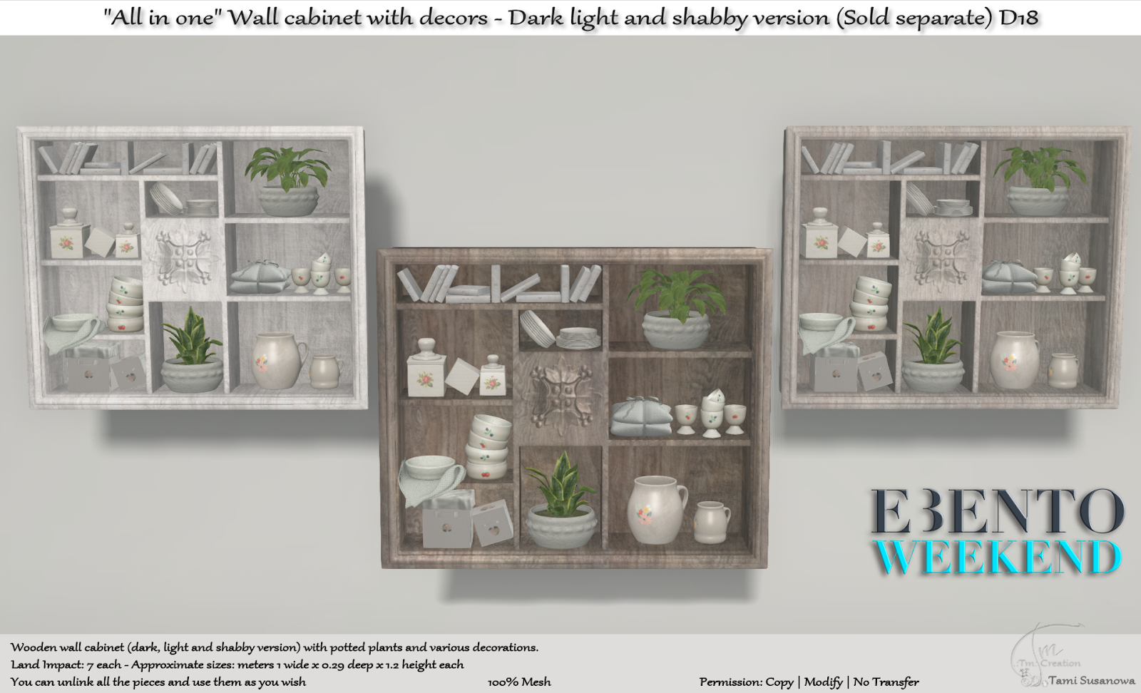 TM Creation – “All in one” Wall cabinet  with decors