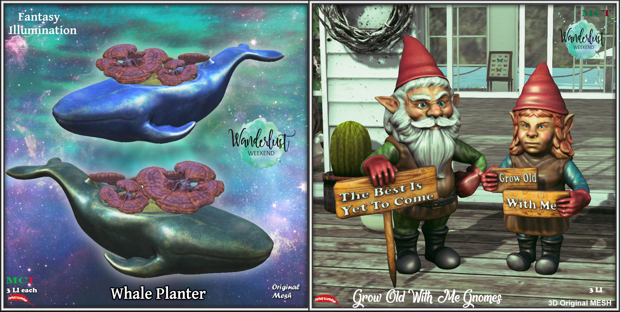 Fantasy Illumination – Whale Planter & Grow Old With Me Gnomes