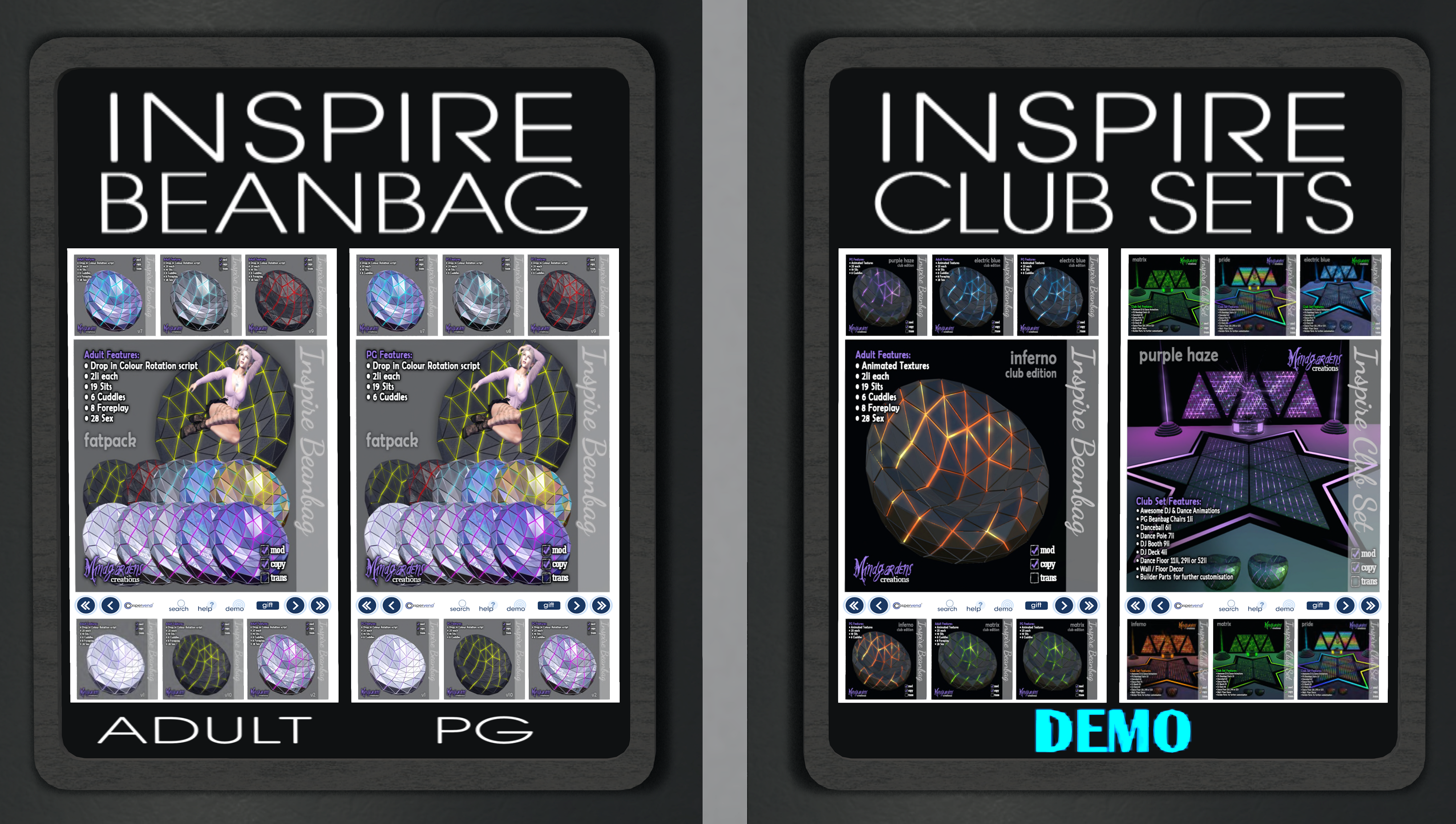 Mindgardens Creations – Inspire Beanbag & Club Sets