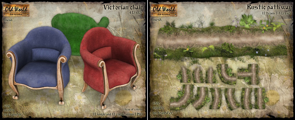 Old World – Victorian Chairs & Rustic Pathway