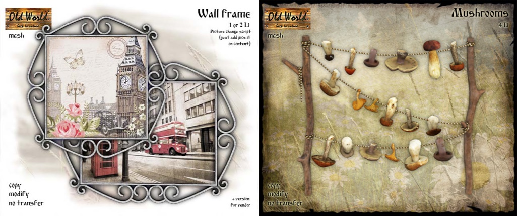 Old World – Wall Frame & Mushrooms