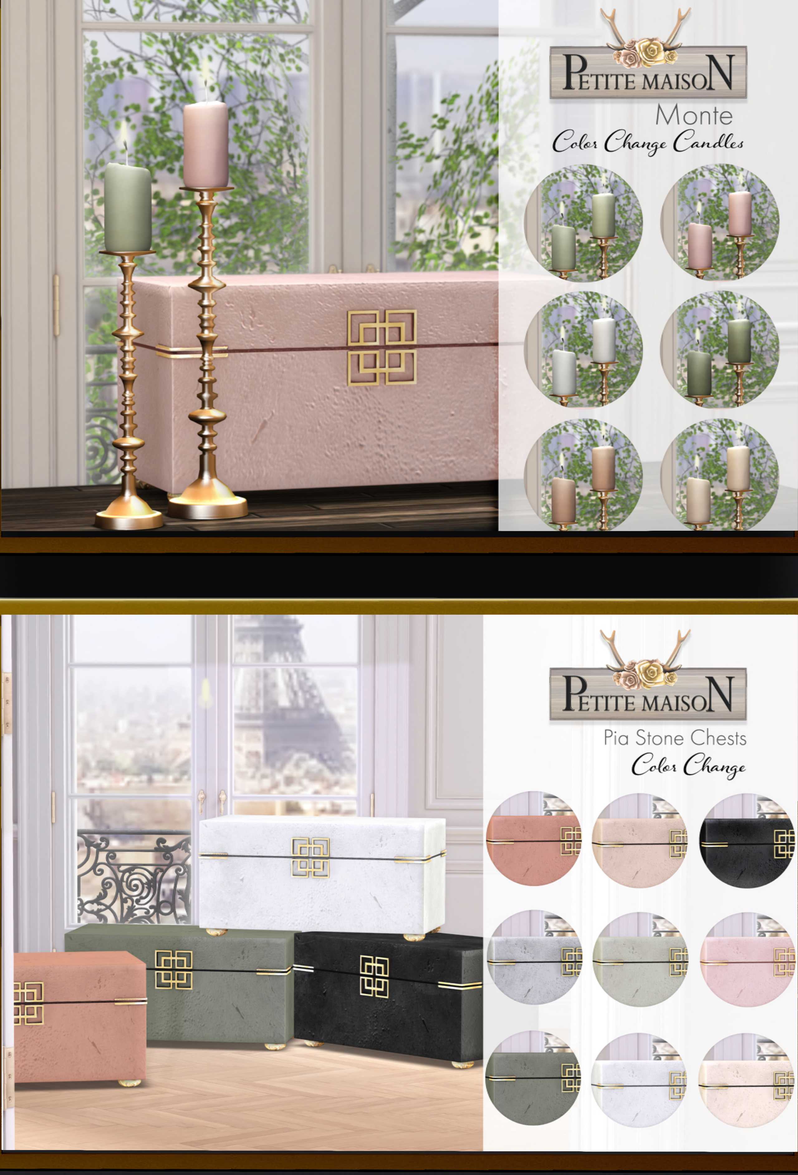 Petite Maison – Monte Candles & Pia Stone Chests