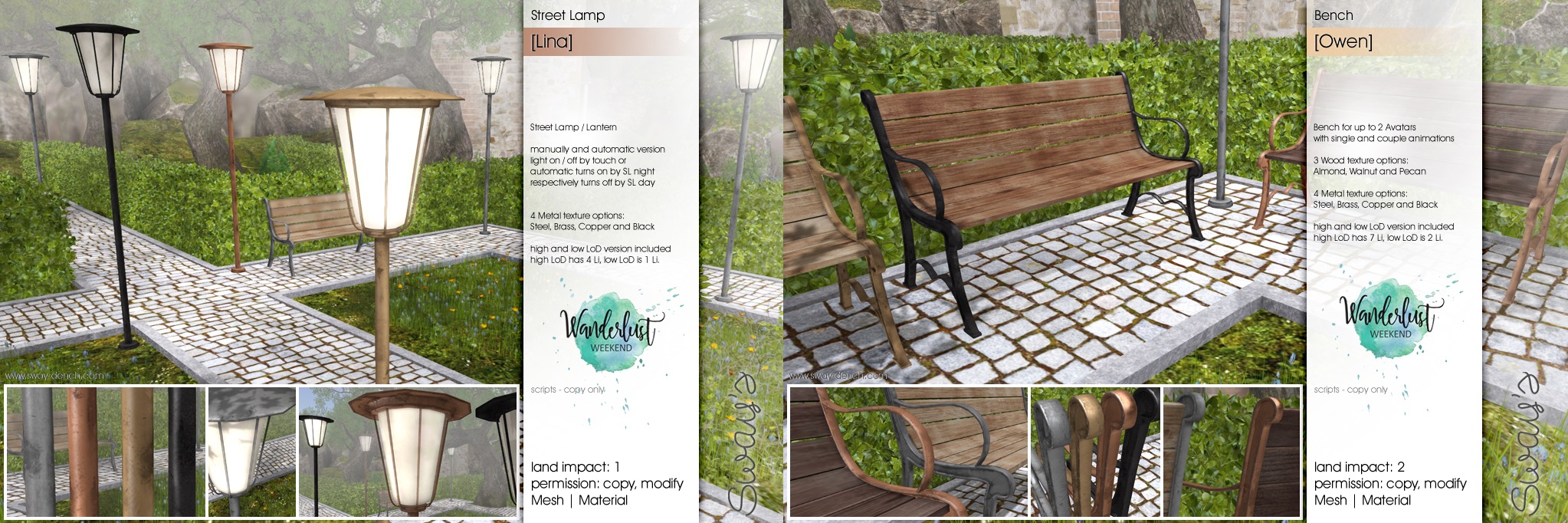 Sway’s – Lina Street Lamp & Owen Bench