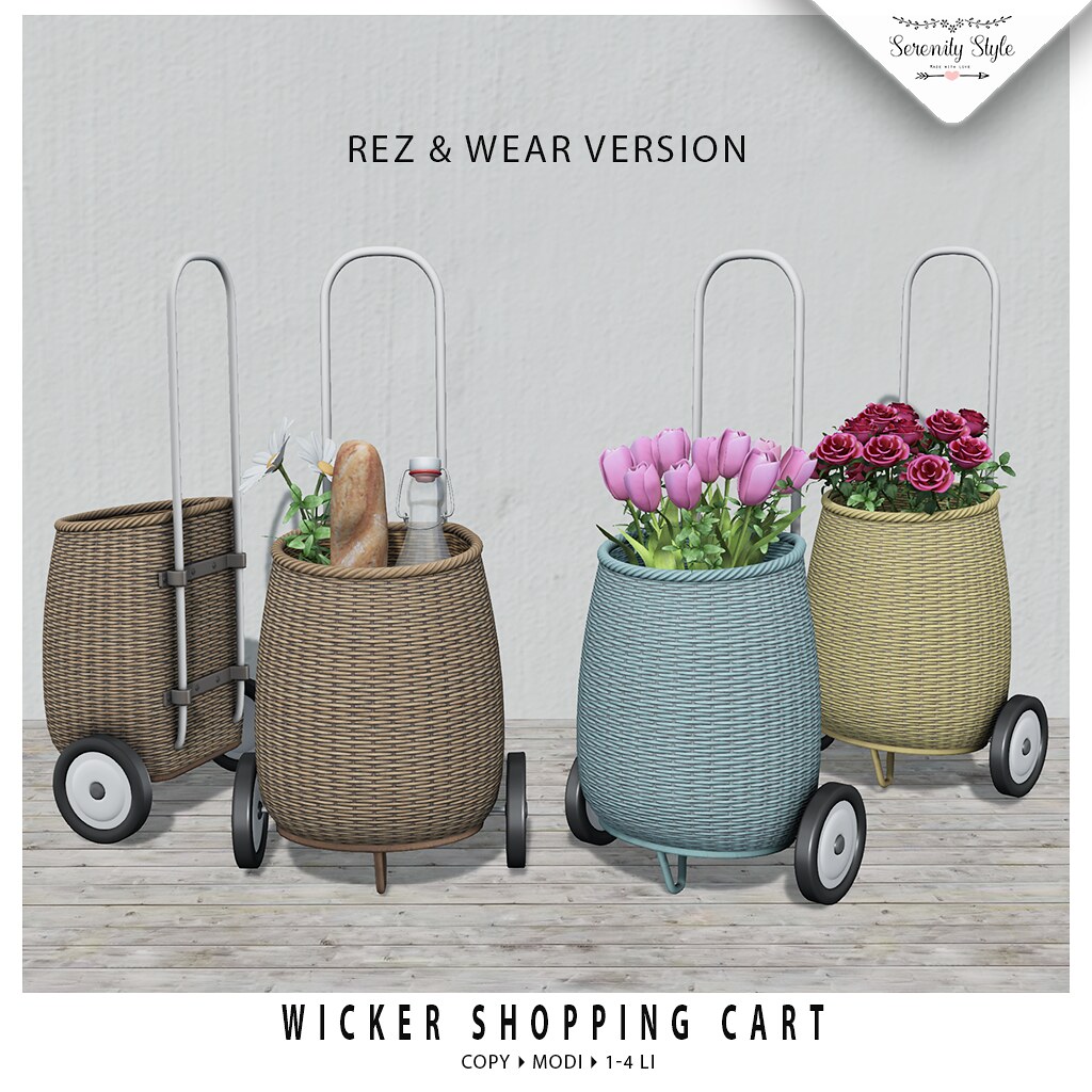 Serenity Style – Wicker Shopping Cart