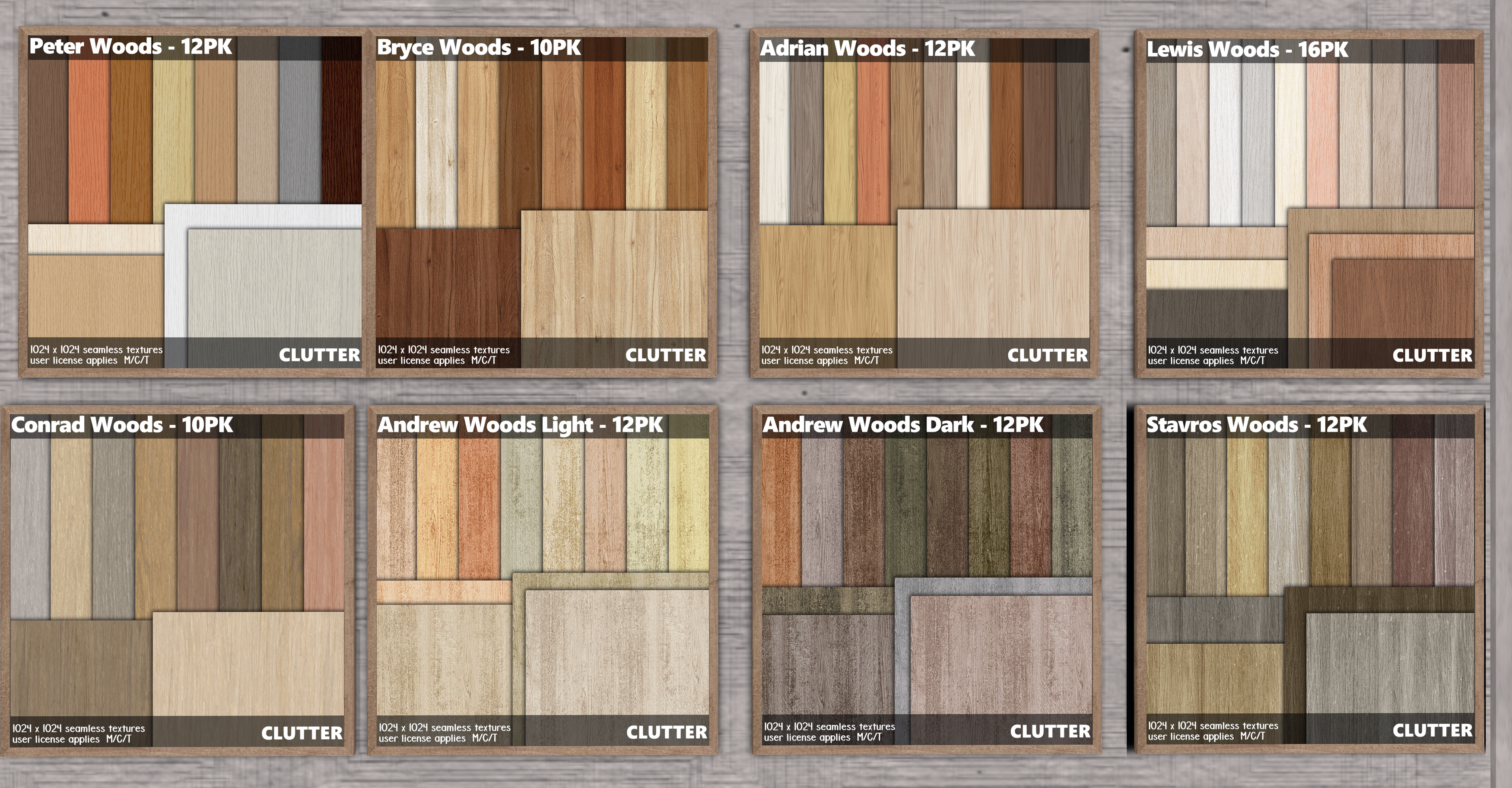 Clutter – Various Wood Textures