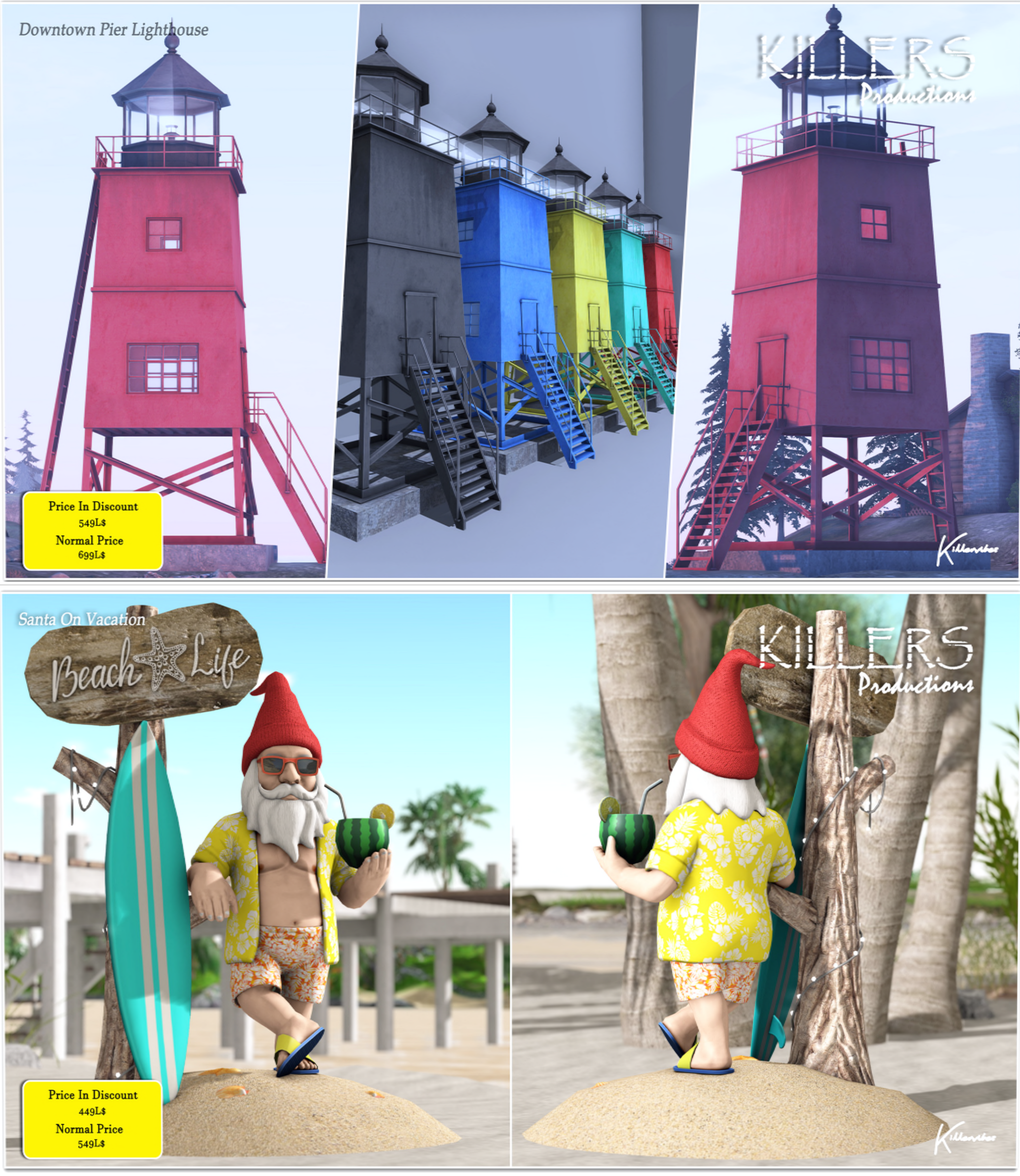 Killers Productions – Downtown Pier Lighthouse & Santa On Vacation