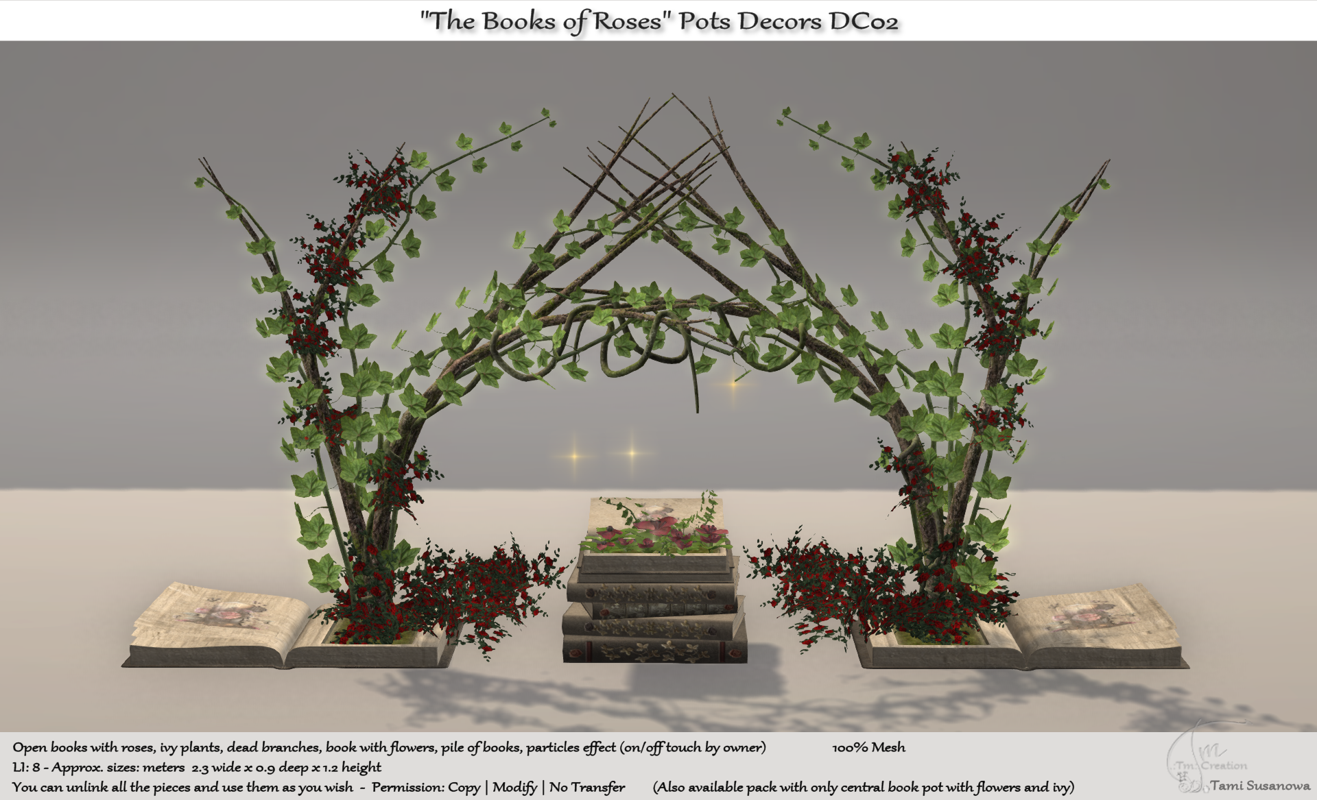 TM Creation – “The Books of Roses” Pots Decors