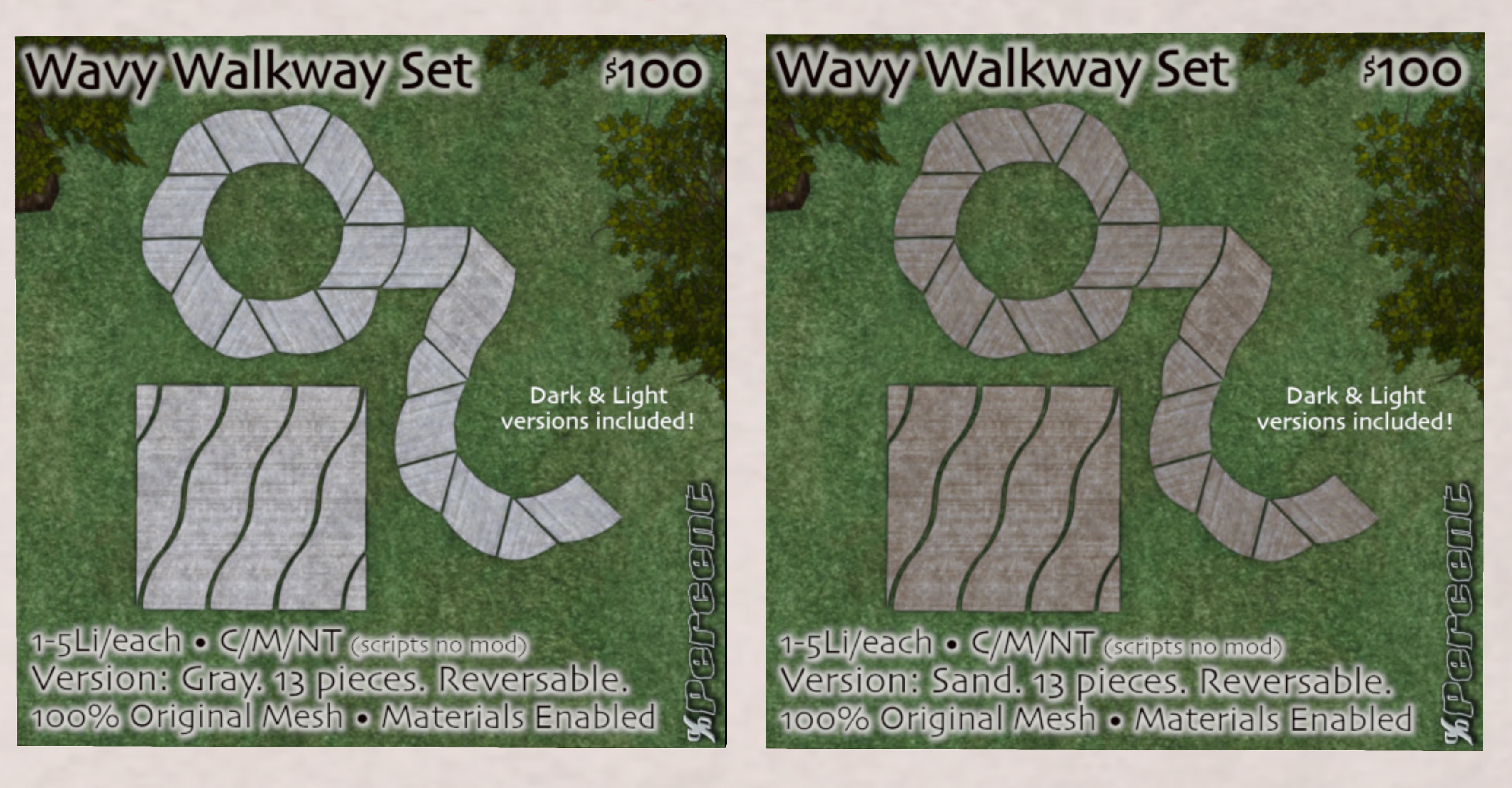 %Percent – Wavy Walkway Set