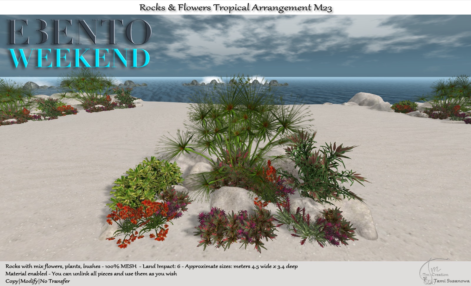 TM Creation – Rocks & Flowers Tropical Arrangement