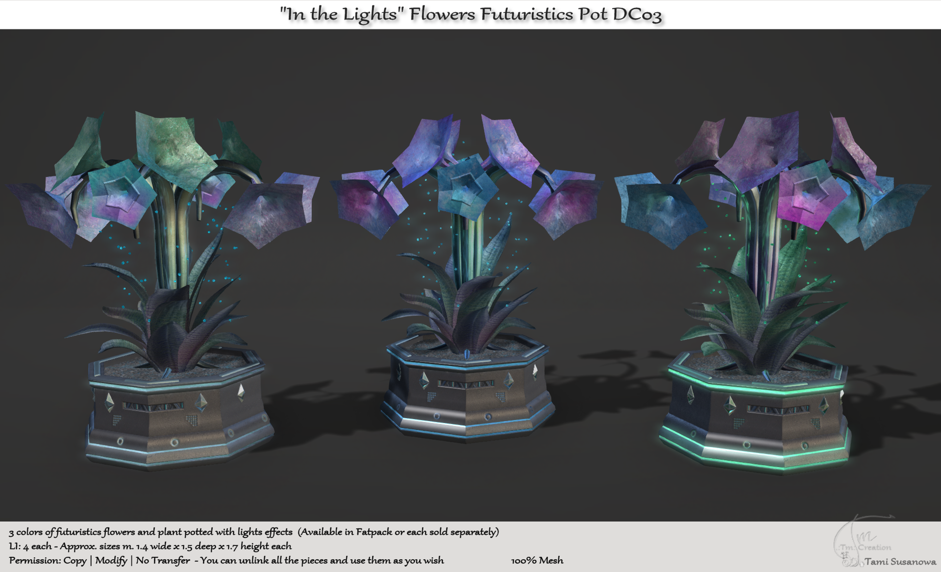 TM Creation – “In The Lights” Flowers Futuristic Pot