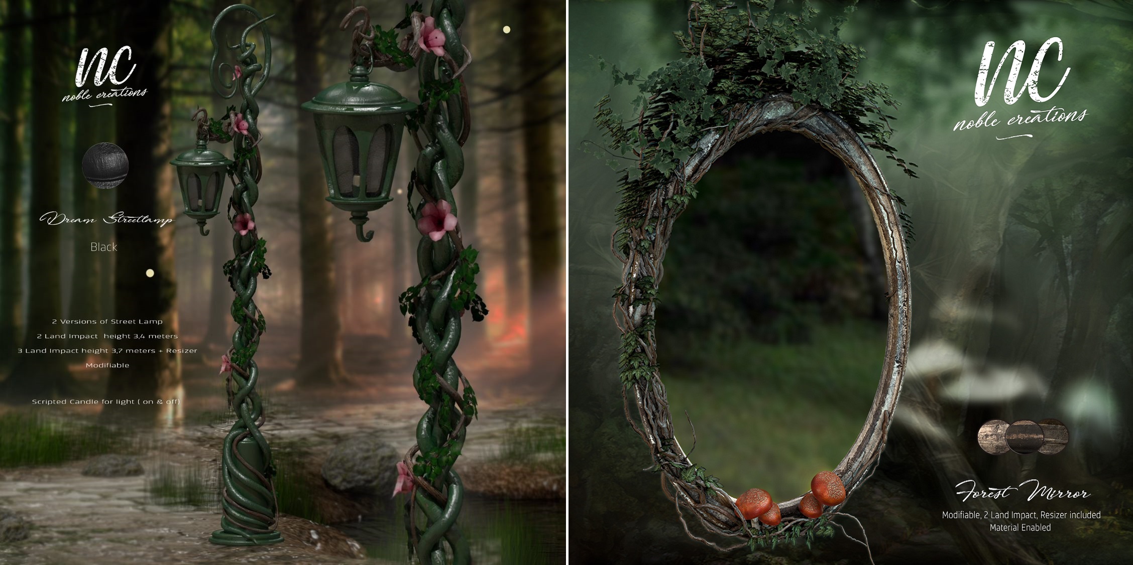 Noble Creations – Dream Streetlamp & Forest Mirror