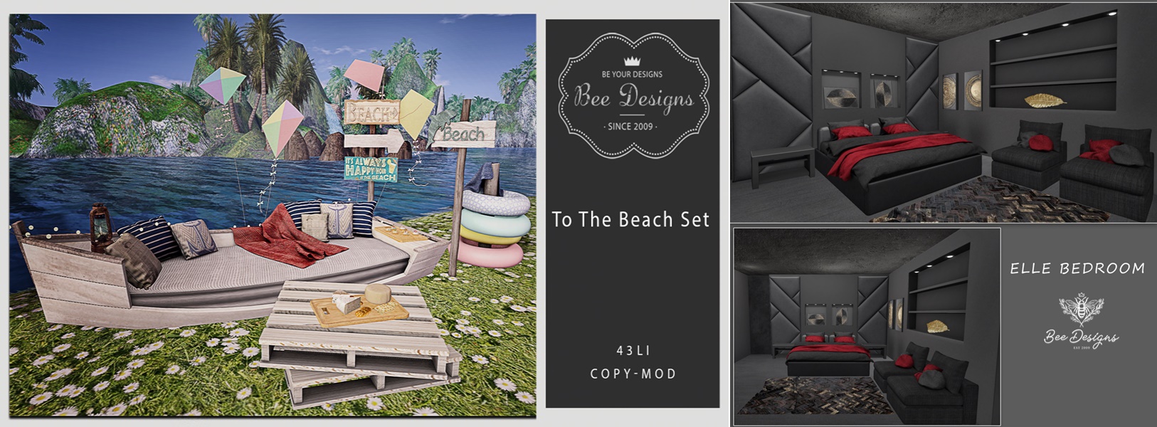 Bee Designs – To The Beach Set & Elle Bedroom