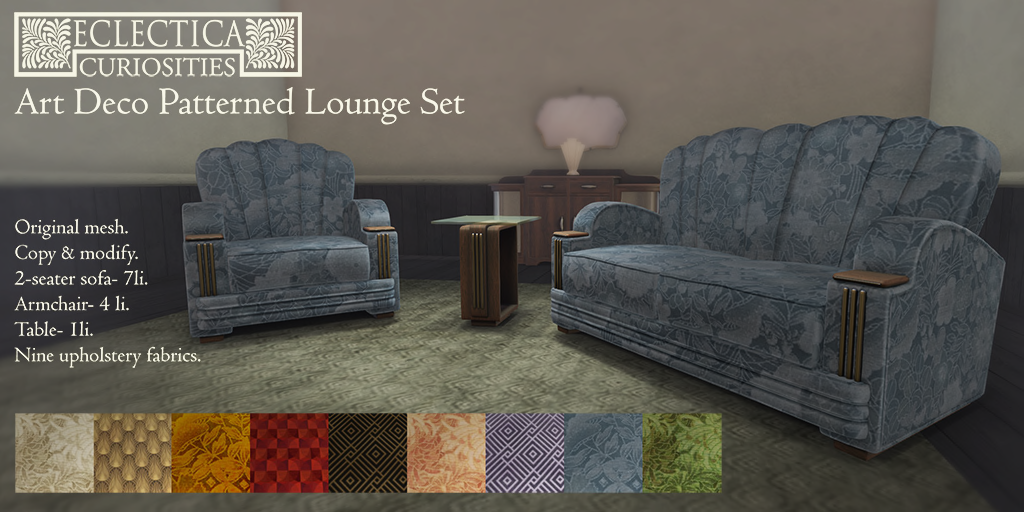 Eclectica Curiosities- Art Deco Lounge Set