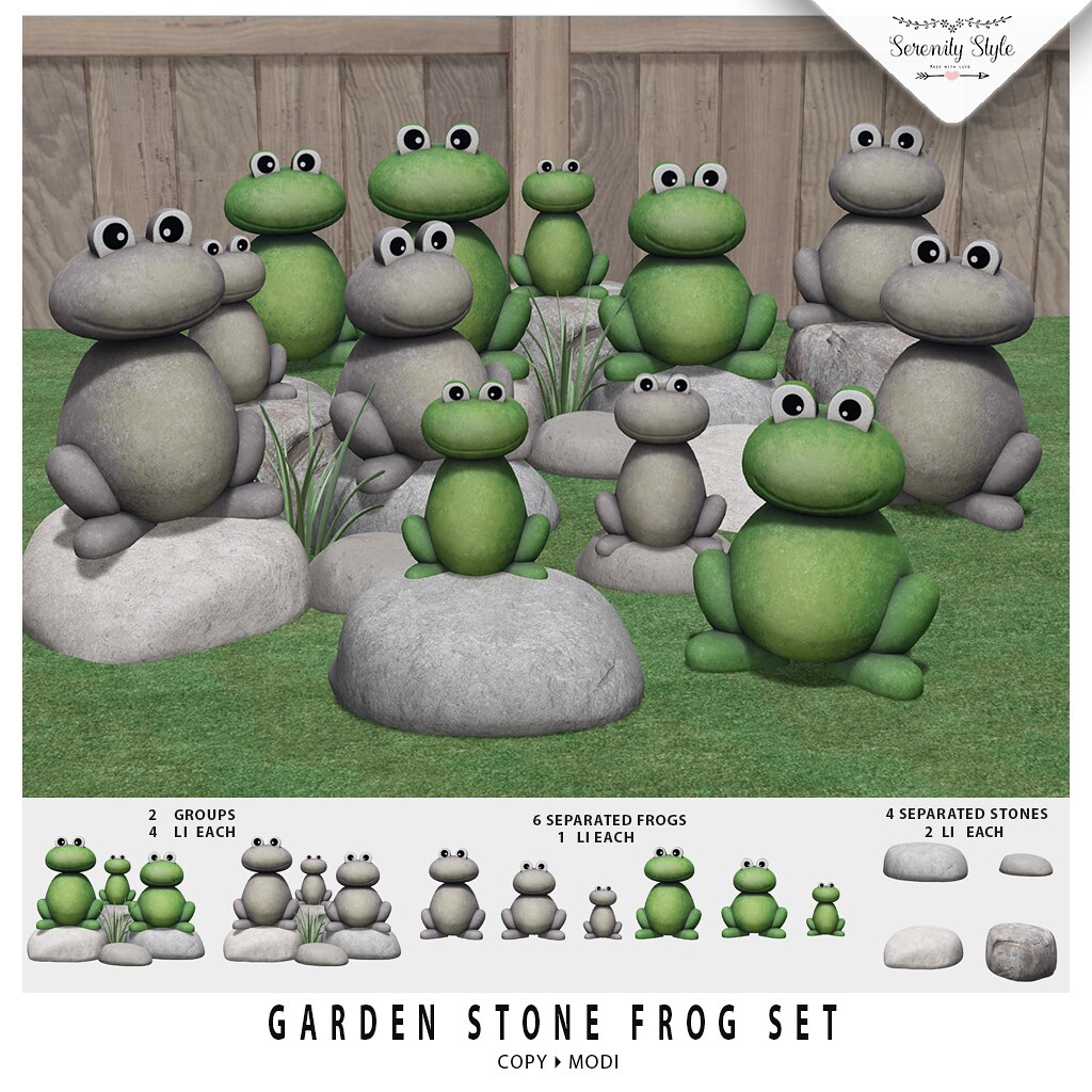 Serenity Style – Garden Stone Frog Set