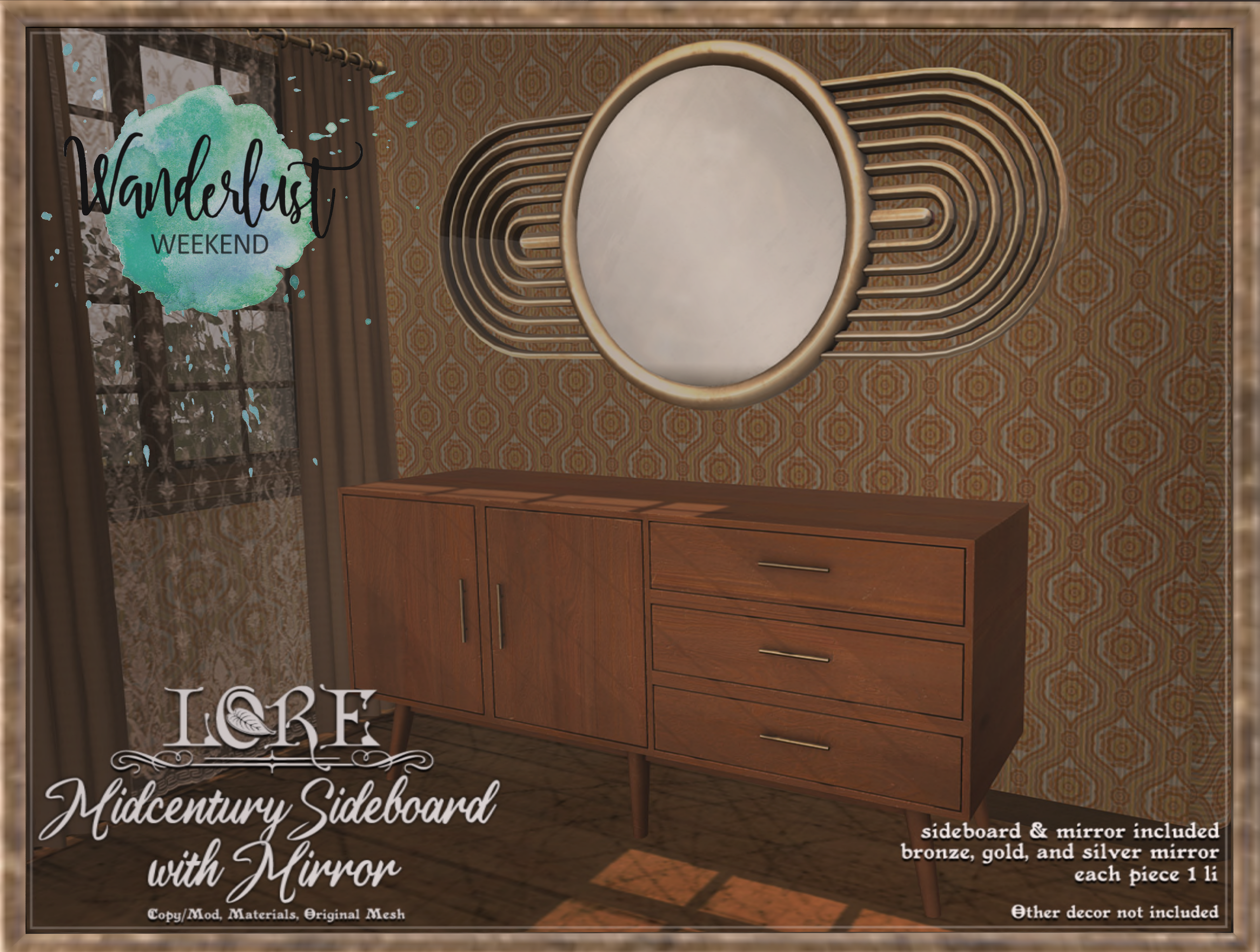 Lore – Midcentury Sideboard with Mirror