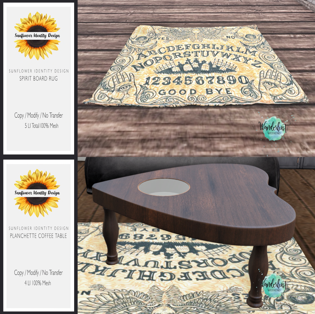 Sunflower Identity – Spirit Board Rug & Planchette Coffee Table