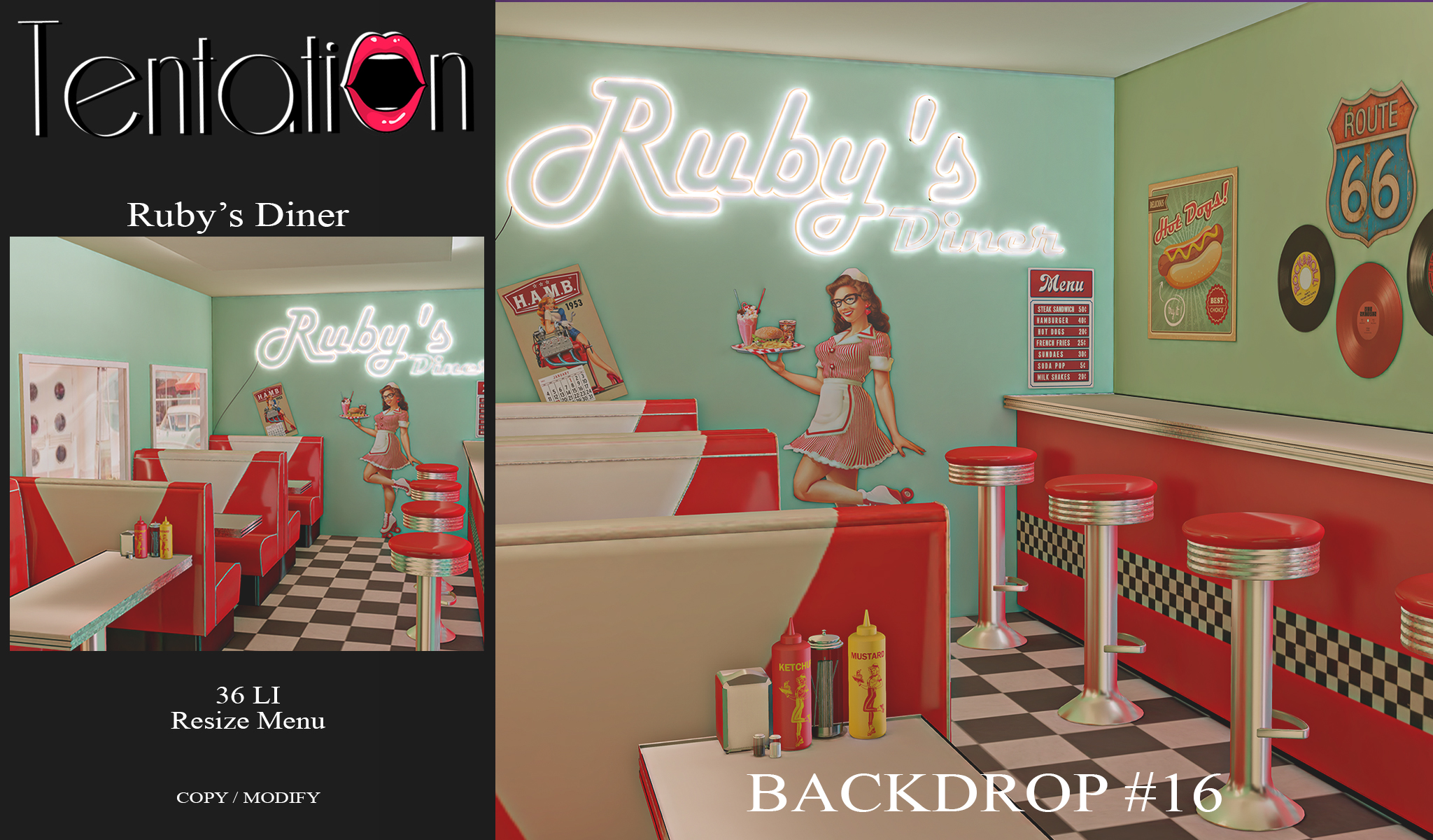 Tentation – Ruby’s Diner Backdrop