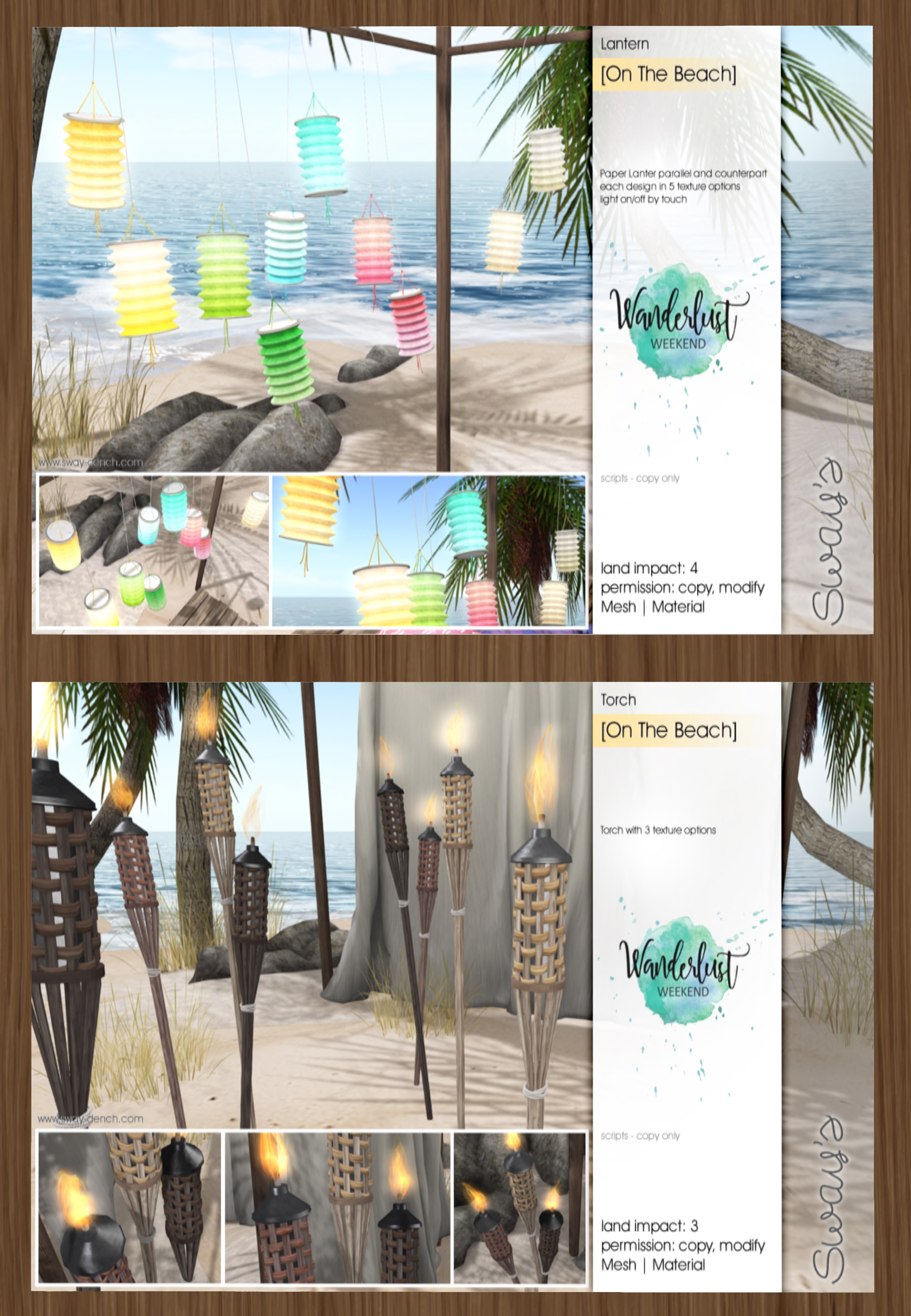 Sway’s – On the Beach Lanterns and Torches