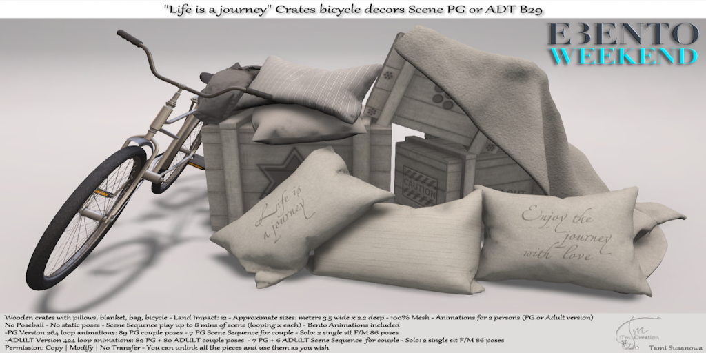 TM Creation – “Life Is A Journey” Crates Bicycle Decors Scene