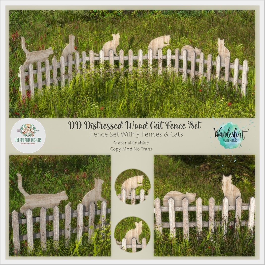 Dreamland Designs – Distressed Wood Cat Fence Set