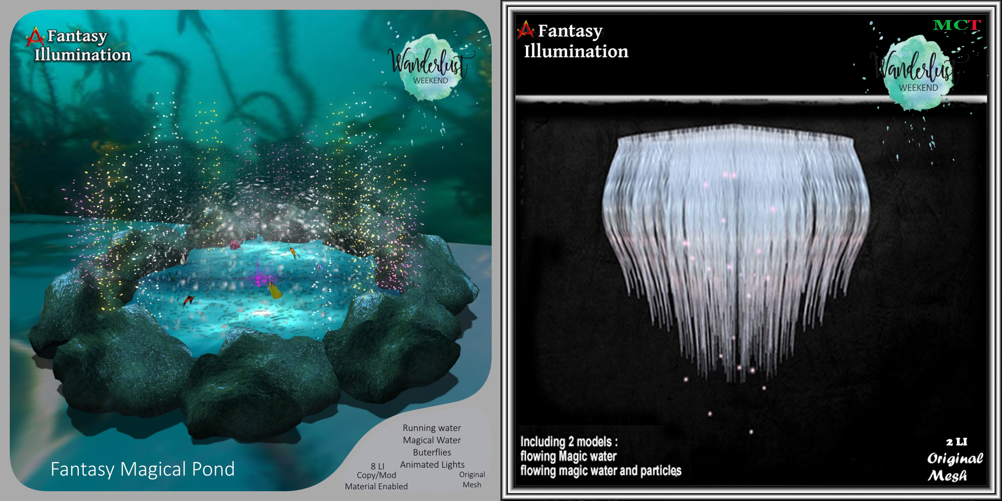 Fantasy Illumination – Fantasy Magical Pond & Sparkle Flowing Hearts Light