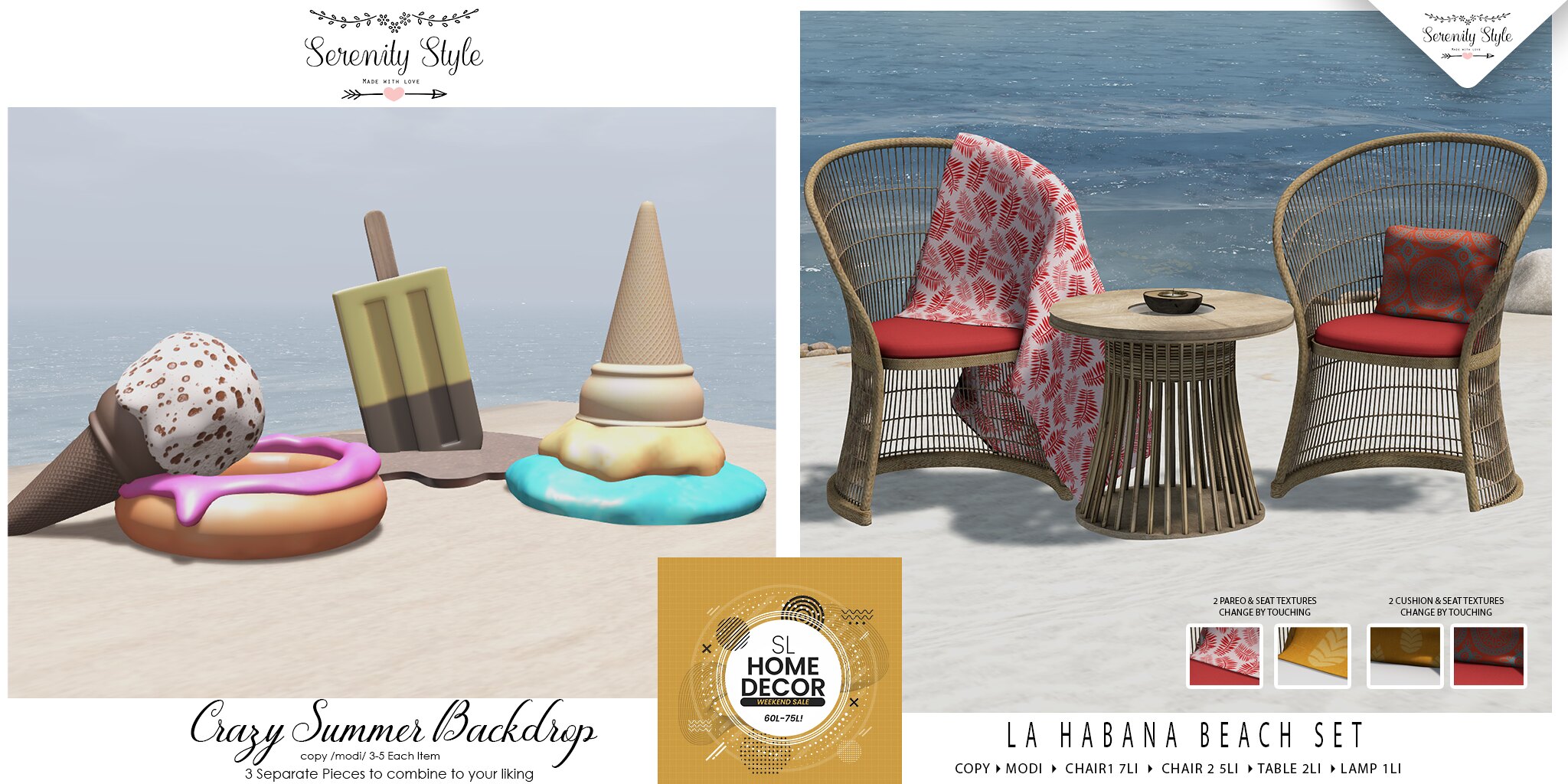 Serenity Style – Crazy Summer Backdrop and La Habana Beach Set