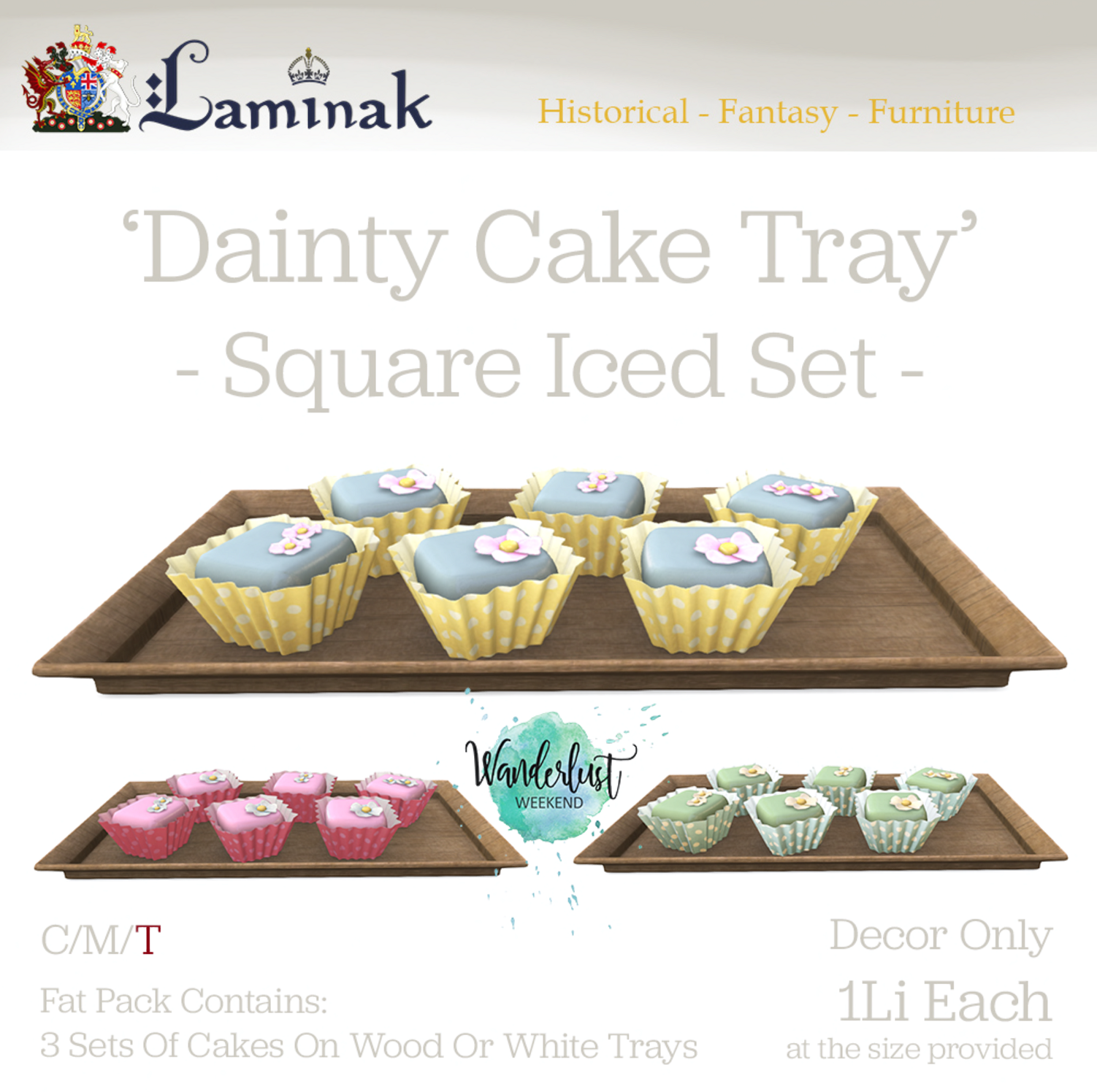 Laminak – Dainty Cake Tray (Square Iced Set)