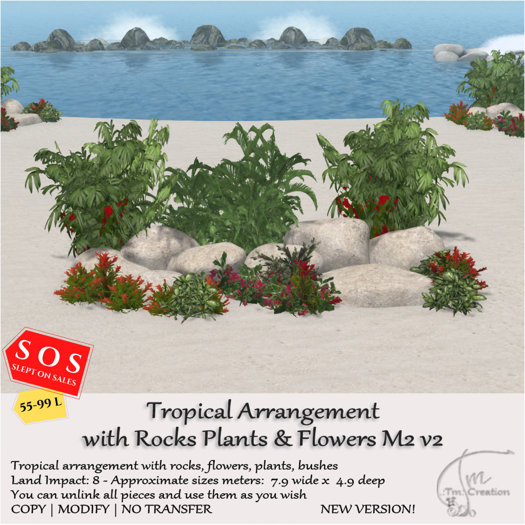 TM Creation – Rocks & Flowers Tropical Arrangement M2 V2