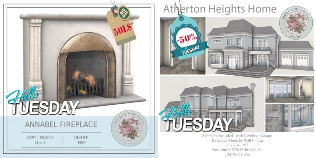 SPARGEL & SHINE – ANNABEL FIREPLACE & ATHERTON HEIGHTS HOME – HELLO TUESDAY