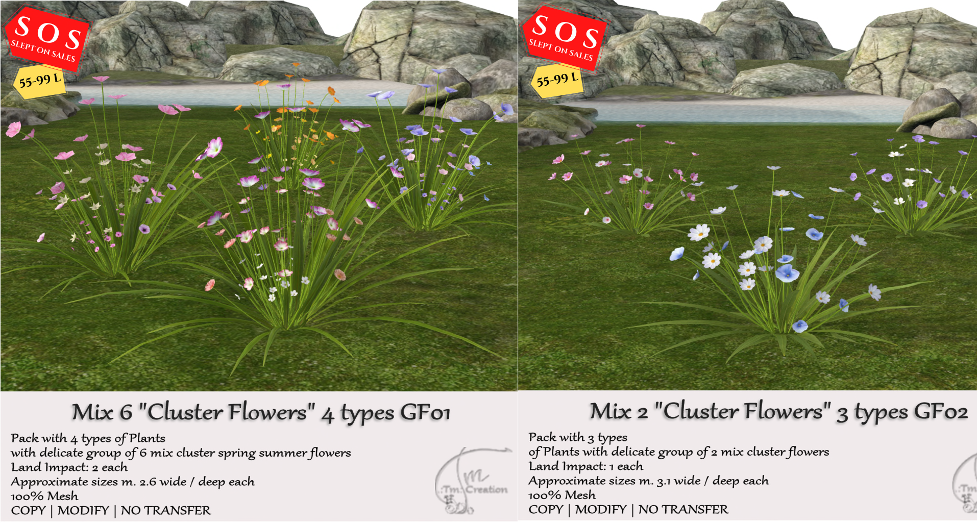 TM Creation – Cluster Mix6 Flowers & Cluster Mix2 Flowers