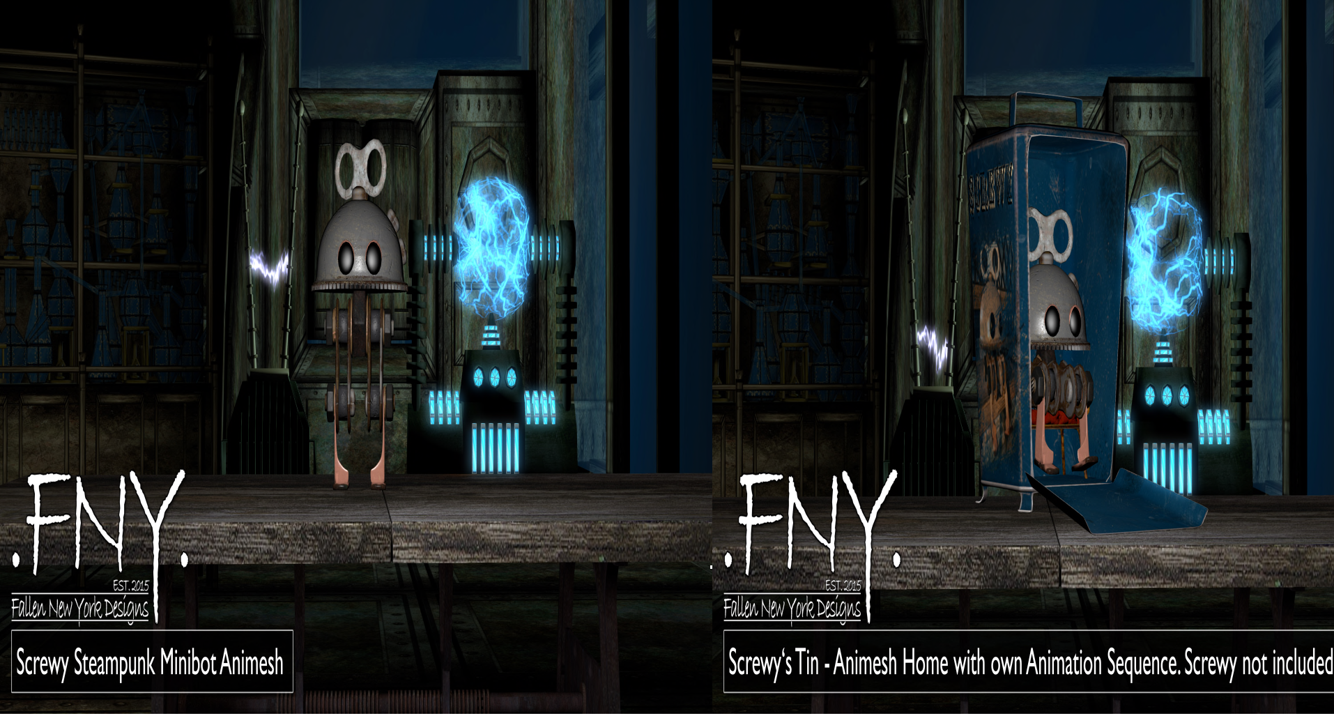 FNY Designs – Screwy Steampunk Minibot & Screwy’s Tin