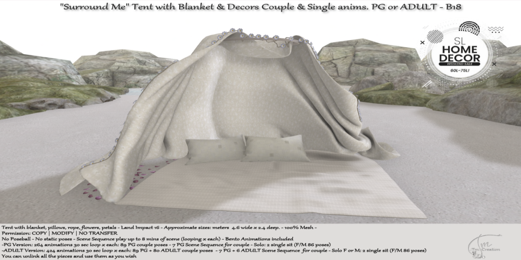 TM Creation – “Surround Me” Tent With Blanket & Decors