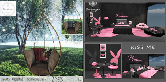 Bee Designs – Gigi Hanging Chair & Kiss Me Set