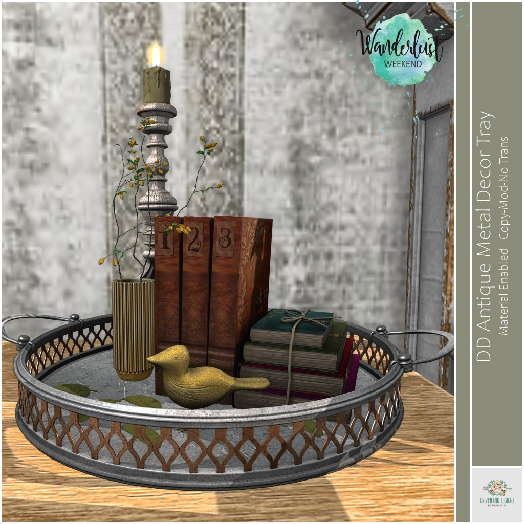 Dreamland Designs – Antique Metal Decor Tray