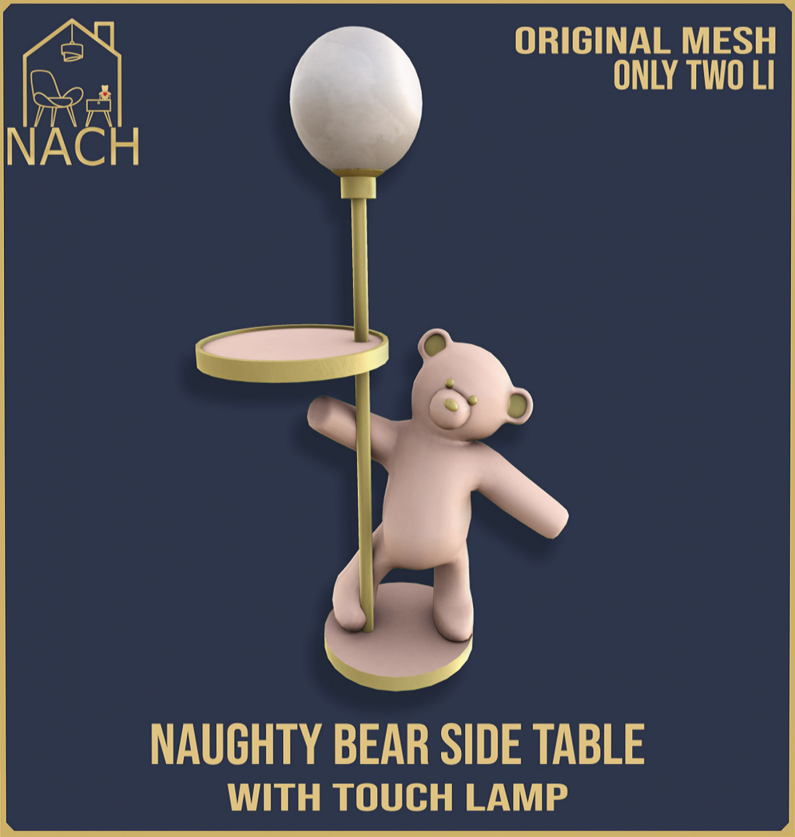 Nach – Naughty Bear Side Table With Lamp