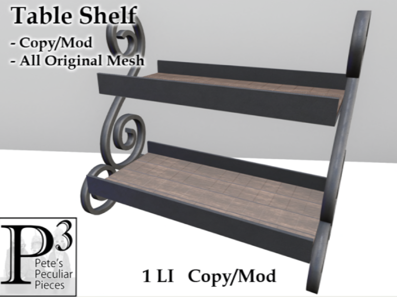 Pete’s Peculiar Pieces – Table Shelf