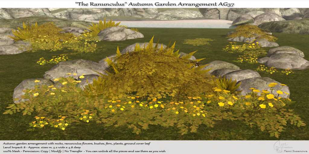 TM CREATION – “The Ranunculus” Autumn Garden Arrangement