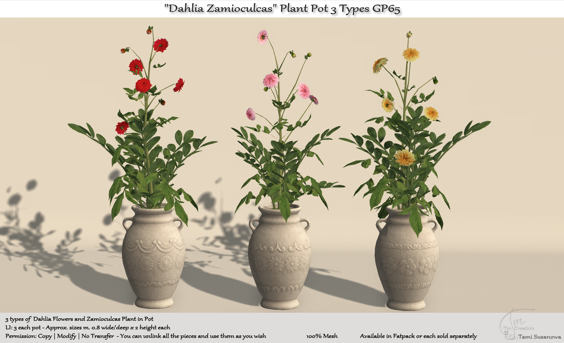 Tm Creation – “Dahlia Zamioculcas” Plant