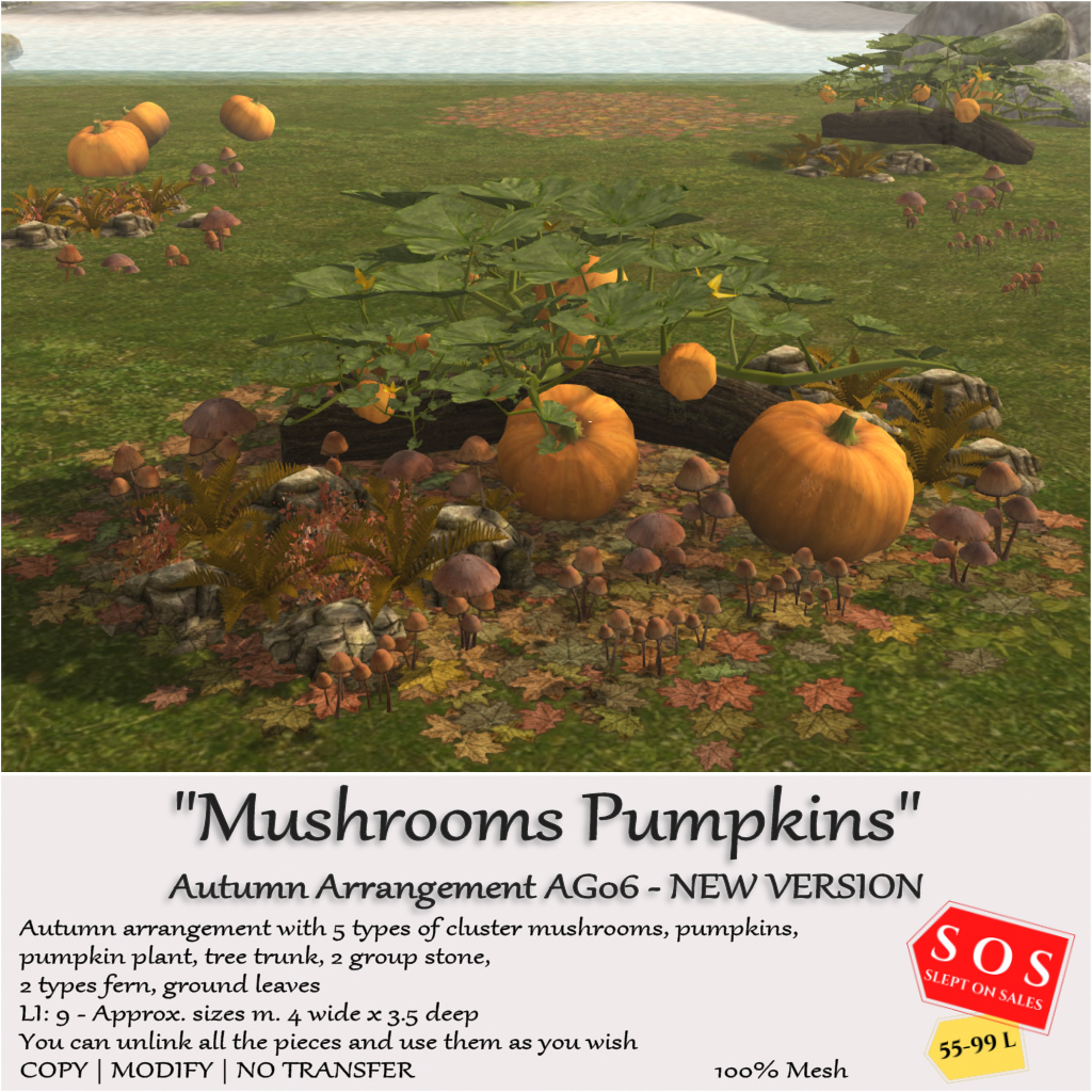 TM Creation – “Mushrooms Pumpkins” Autumn Arrangement AG06 NEW VERSION