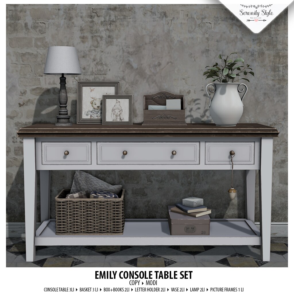 Serenity Style – Emily Console Table Set